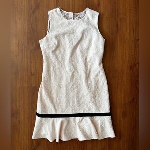 Karl Lagerfeld Lace Mini Dress in White with Black Trim